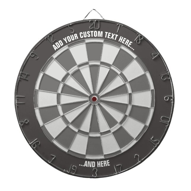 Gray Dartboard with Custom Text (Front)