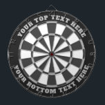 Gray Dartboard with Custom Text<br><div class="desc">Dartboard with gray colors and two custom text areas. You can easily change every color clicking on customize button.</div>