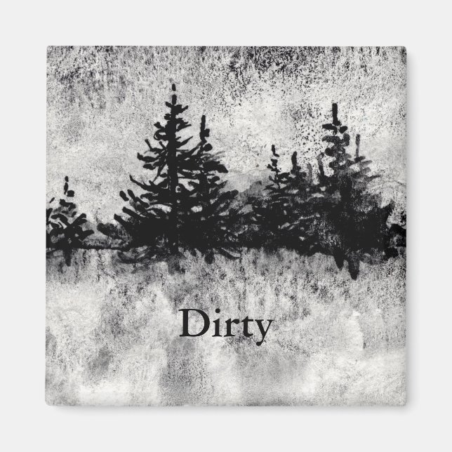 "Gray Day" dirty dish washer status magnet. Magnet (Front)
