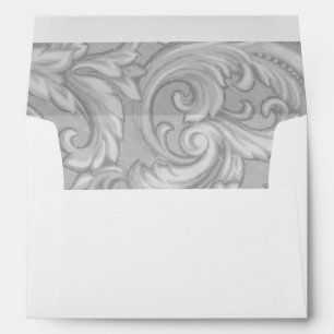 Gray Dazzling Damask Envelope