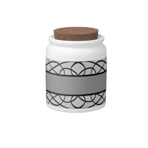 Gray Deco Flourish Candy Jar