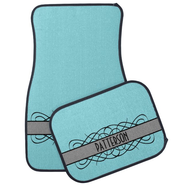 Gray Deco Flourish Floor Mats (Set)