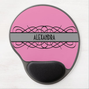Gray Deco Flourish Gel Mousepad