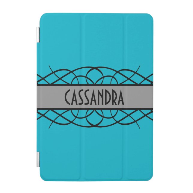 Gray Deco Flourish iPad Mini Cover (Front)