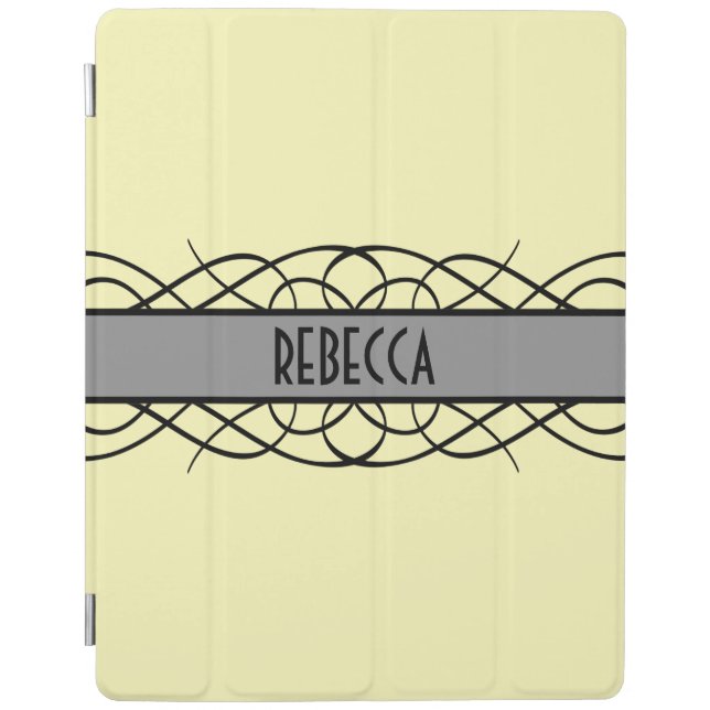 Gray Deco Flourish iPad Smart Cover (Front)