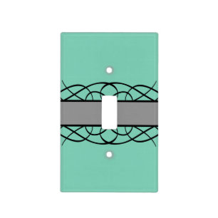 Gray Deco Flourish Light Switch Cover