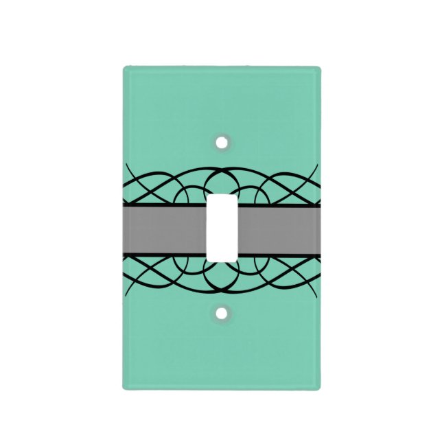 Gray Deco Flourish Light Switch Cover (Front)