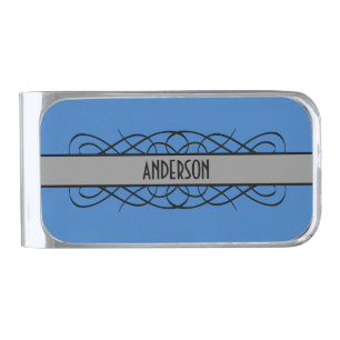 Gray Deco Flourish Money Clip