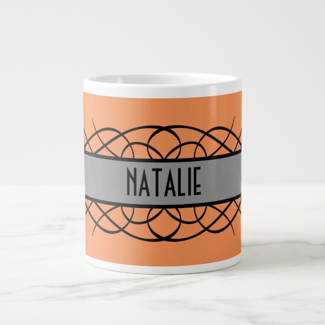 Gray Deco Flourish Mug (Front)