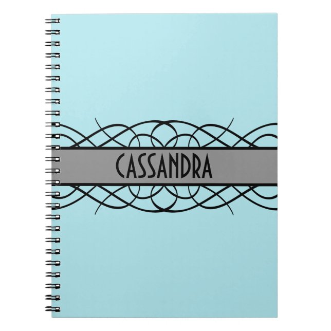 Gray Deco Flourish Notebook (Front)