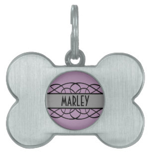 Gray Deco Flourish Pet Tag