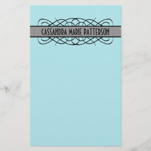 Gray Deco Flourish Stationery
