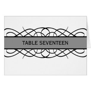 Gray Deco Flourish Table Number Card