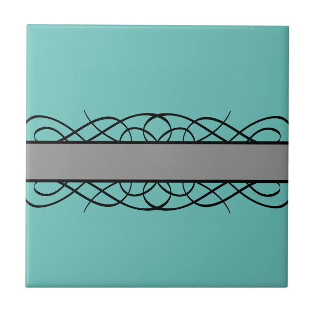 Gray Deco Flourish Tile (Front)