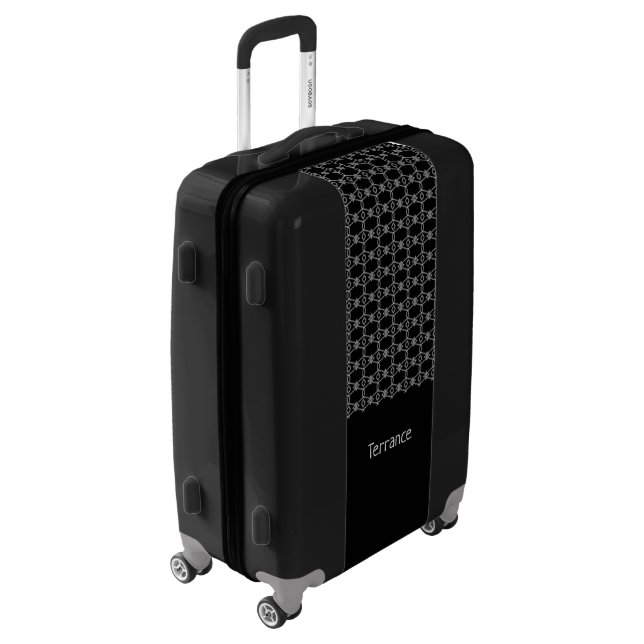 Gray decorative rope fencing black luggage (Rotated Left)