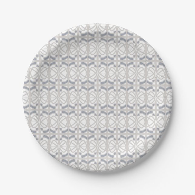 Gray Design Paper Plate Art Nouveau Design (Front)
