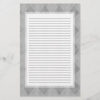 Gray Diamond Lined Stationery