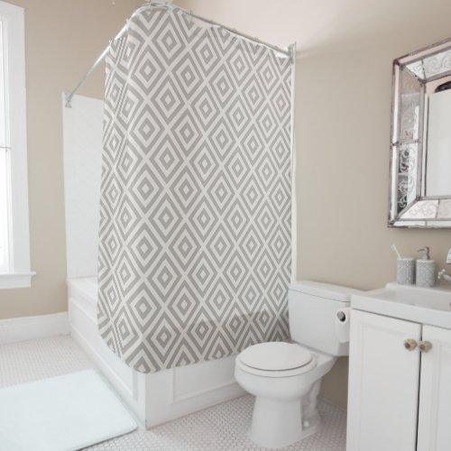 Gray Diamond  Modern Farmhouse Bathroom Shower Curtain