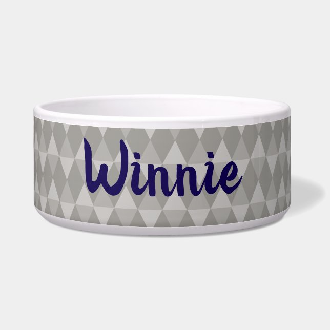 Gray Diamond Pattern Bowl (Front)