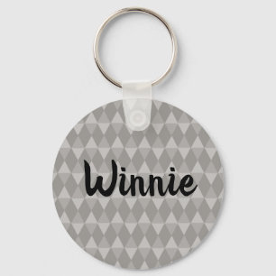 Gray Diamond Pattern Keychain