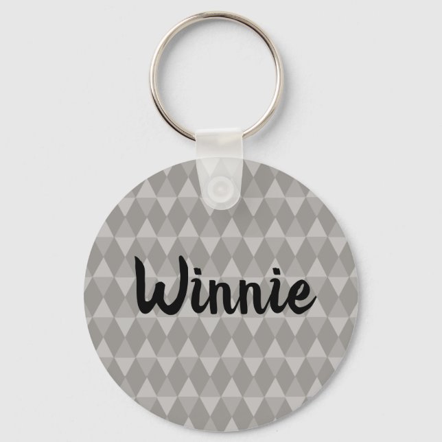 Gray Diamond Pattern Keychain (Front)