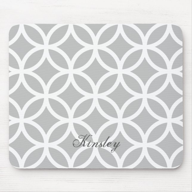 Gray Diamond Pattern Personalized Mousepad (Front)