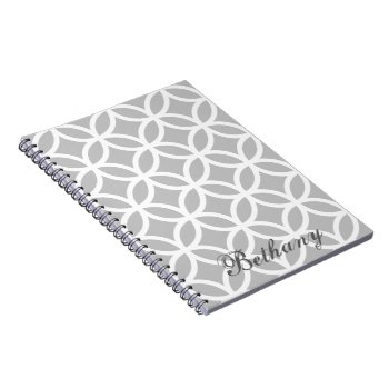 Gray Diamond Pattern Personalized Notebook by Superstarbing at Zazzle