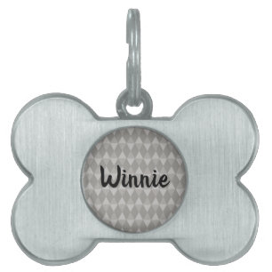 Gray Diamond Pattern Pet ID Tag