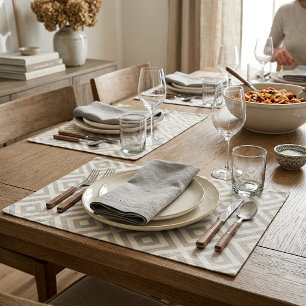 Gray Diamond Pattern Woven Cotton Placemat
