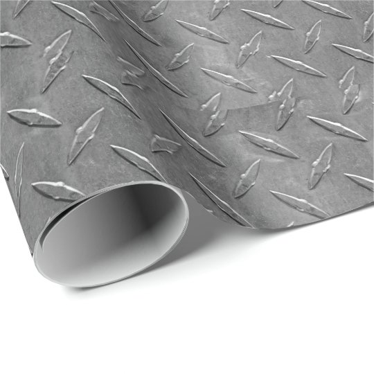 gray diamond plate wrapping paper