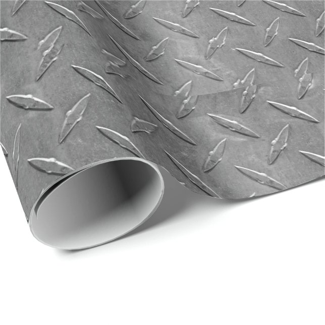 gray diamond plate wrapping paper (Roll Corner)