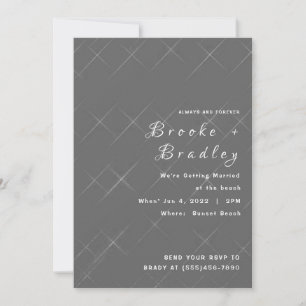 Gray Diamond Texture Wedding Invitation