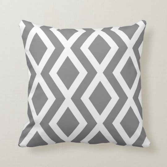 Gray Diamond Throw Pillow