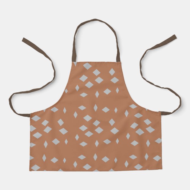 Gray diamonds on brown apron (Front)