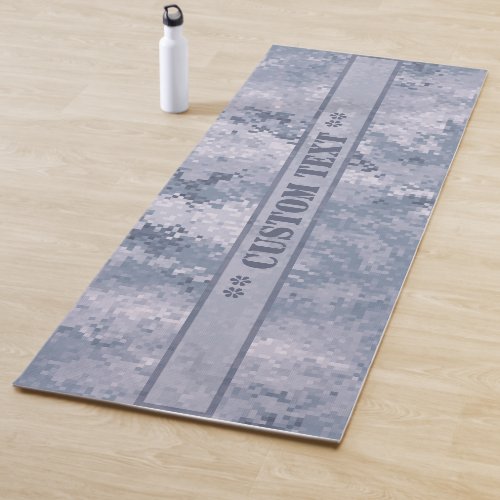 Gray Digi Camo w Custom Text Yoga Mat