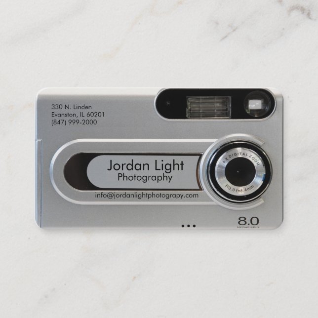 gray digital camera business card (Front)