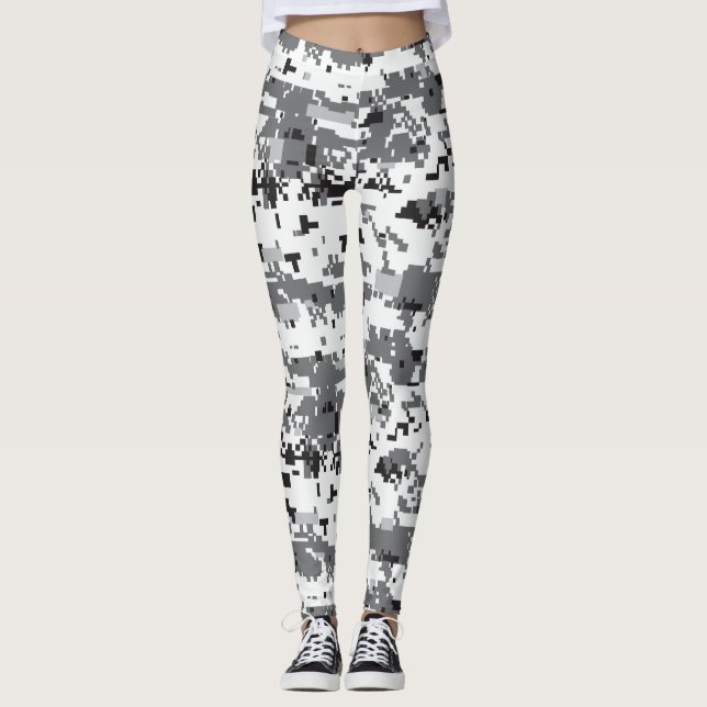 Gray Digital Camouflage Leggings (Front)