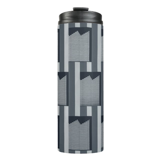 Gray digital wallpaper thermal tumbler (Front)