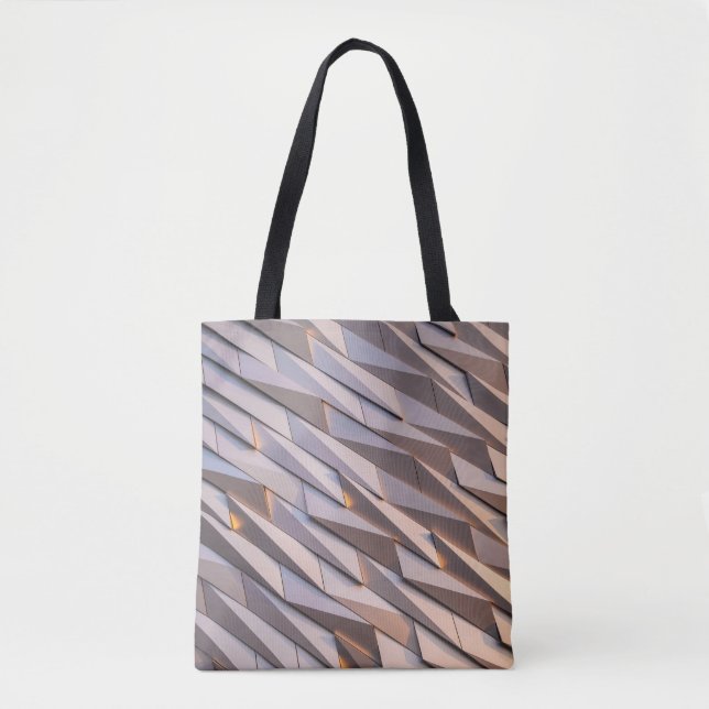 GRAY DIGITAL WALLPAPER TOTE BAG (Front)