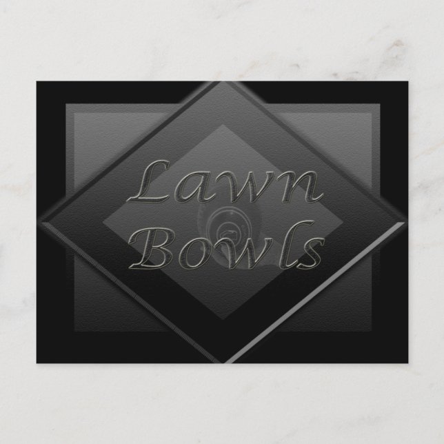 Gray Dimensional Lawn Bowls Logo Design, Postcard (Front)