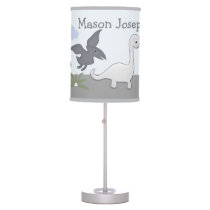 Gray Dinosaurs Nursery Lamp