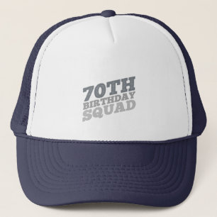 Gray Distressed 70th birthday squad Trucker Hat