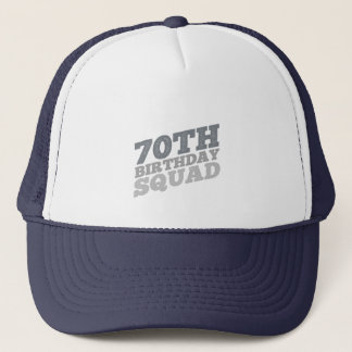 Gray Distressed 70th birthday squad Trucker Hat