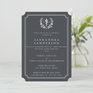 Gray Doctor of Osteopathic Medicine Graduation Inv Invitation
