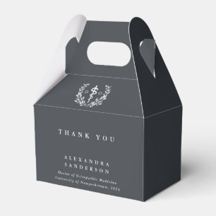 Gray Doctor of Osteopathy Asclepius Graduation Favor Boxes