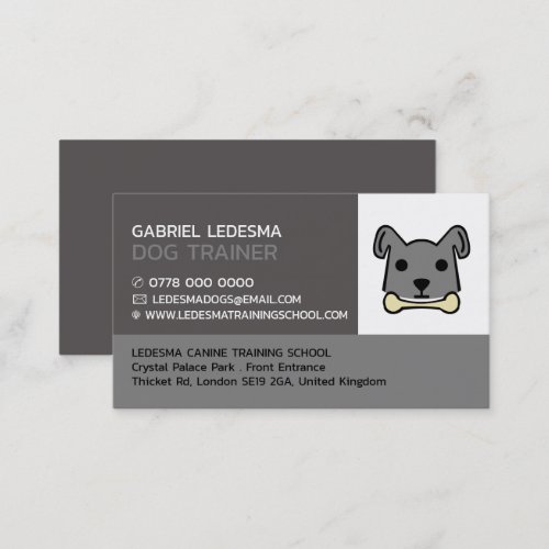 Gray Dog Dog Trainer Business Card
