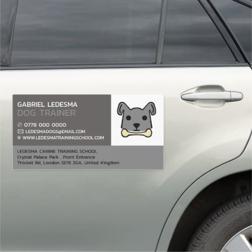Gray Dog Dog Trainer Car Magnet