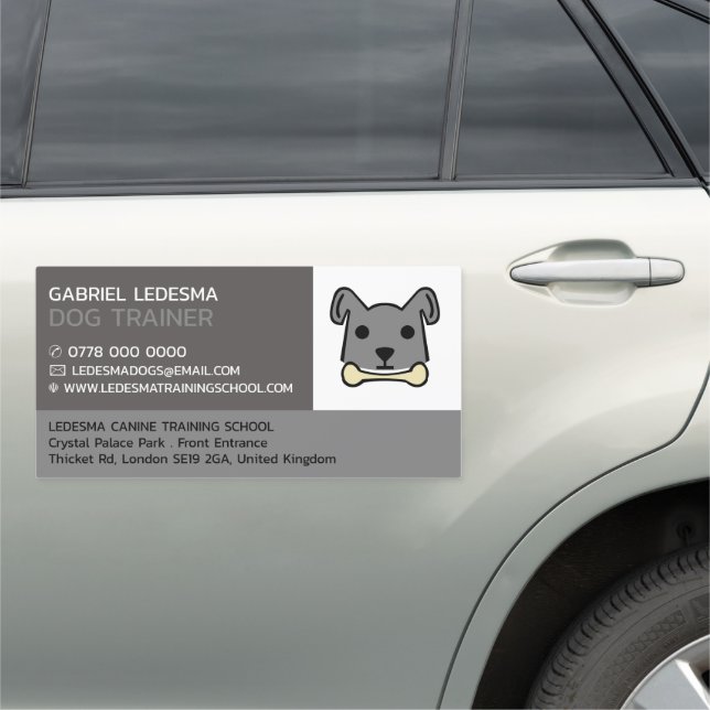 Gray Dog, Dog Trainer Car Magnet (In Situ)