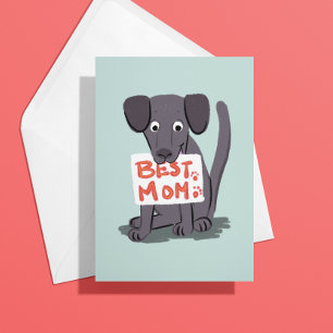 Gray Dog Mom Mothers Day Card