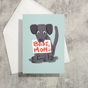 Gray Dog Mom Mothers Day Card